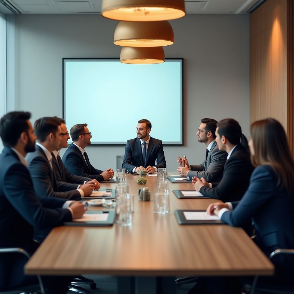 Reunión con clientes corporativos