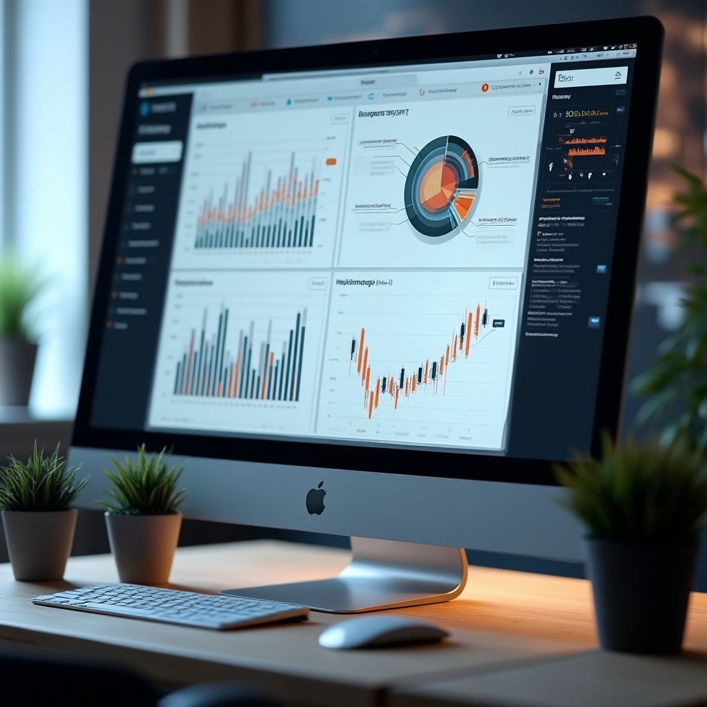 Análisis financiero con gráficos y datos